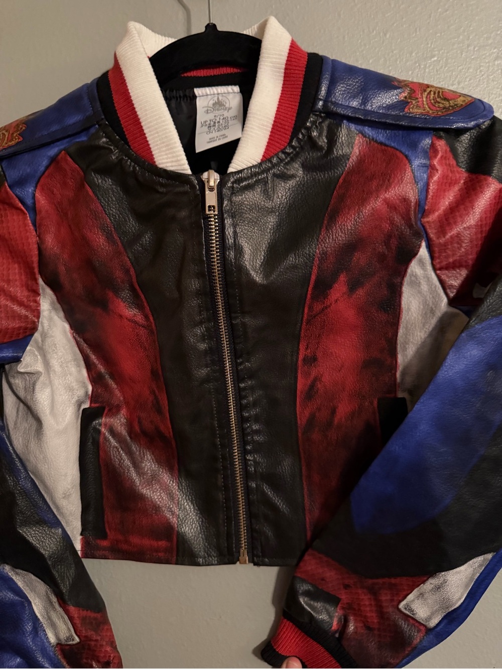 Disney Descendants Evie Faux Leather Moto Jacket Girls 9/10
